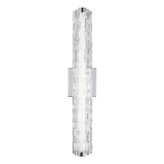Bathroom Vanity Sconce Polished Nickel and Glass For Sale