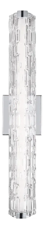 Bathroom Vanity Sconce Polished Nickel and Glass
