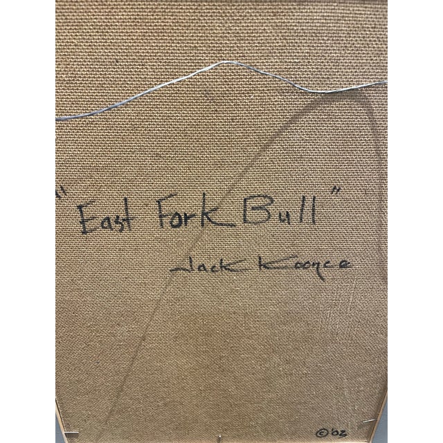 Original Oil of an Elk on Board by Jack Koonce Entitled “East Fork Bull” Circa 2003 Usa For Sale - Image 10 of 10