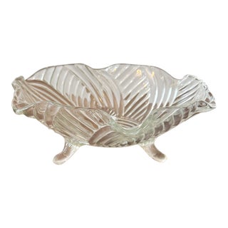 Prismatic Swirl Tri-Footed Glass Bowl For Sale