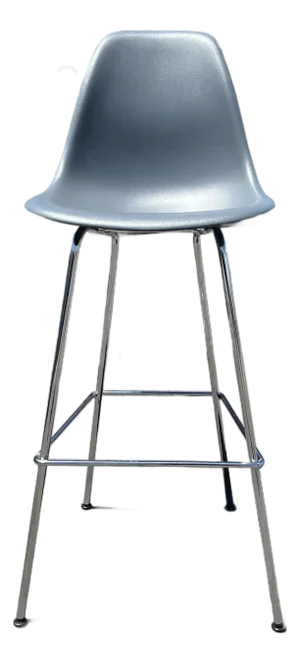 Grey Eames Molded Plastic Bar Stool, Herman Miller