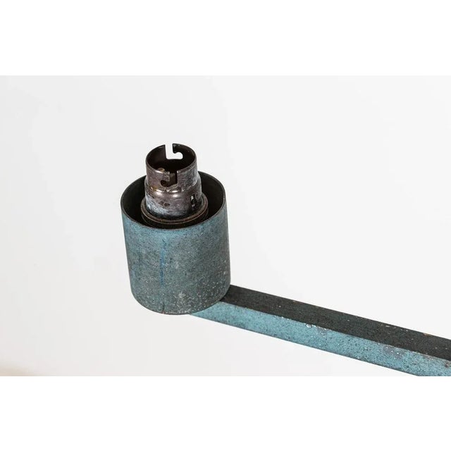 Blue Paris Theatre Verdigris 4-Arm Chandelier in Brass For Sale - Image 8 of 12