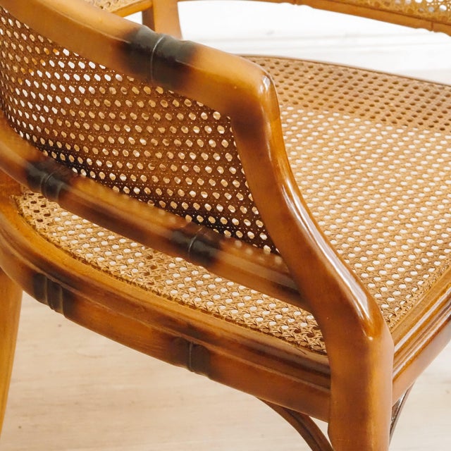 Vintage Faux Bamboo Armchair with Viennese Wickerwork, 1970 For Sale - Image 11 of 15