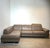 Large Taupe Leather Corner Sofa For Sale - Image 3 of 5