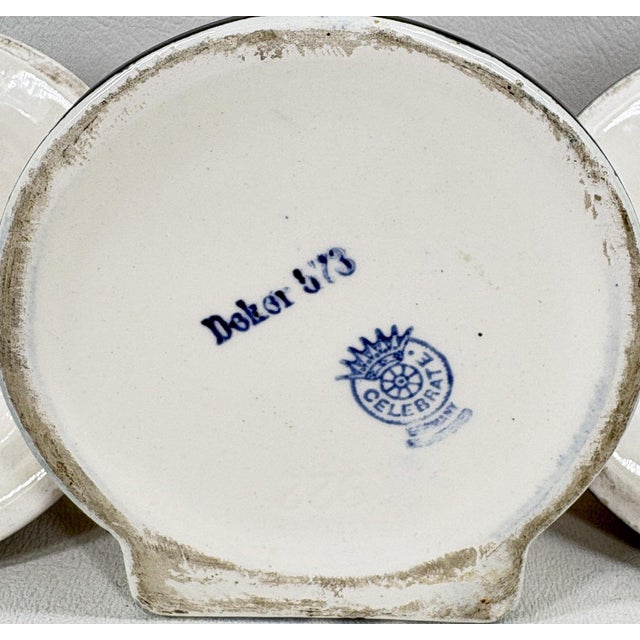 Antique "Celebrate" Semi-Porcelain 3-Piece Desk Set | Staffordshire, England (C. 1900) For Sale In Portland, OR - Image 6 of 6