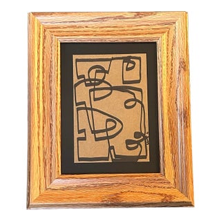 Contemporary Original Wayne Cunningham Abstract Marker Drawing For Sale