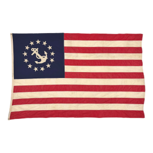 Large Modified Vintage Cotton Flag With New Yacht Ensign Emblem