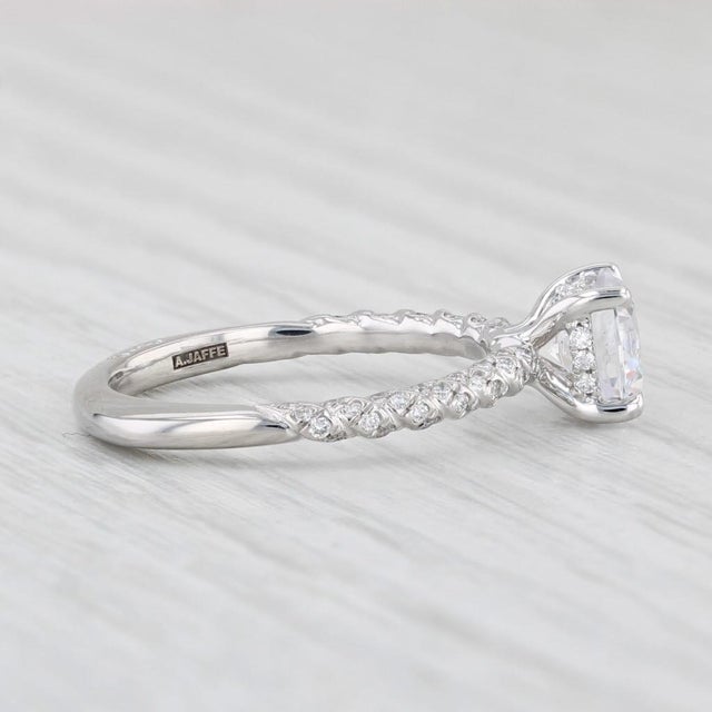 2010s A Jaffe Round Semi Mount Diamond Engagement Ring 18k White Gold Size 6 For Sale - Image 5 of 8