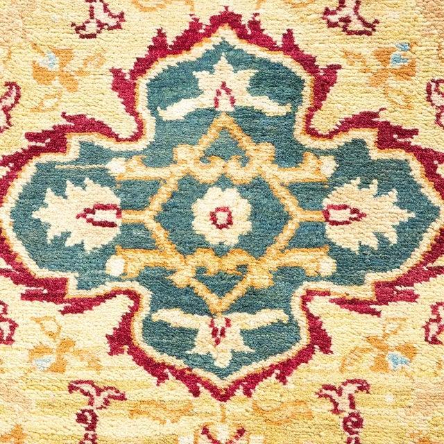 Traditional Mogul Collection Hand-Knotted Area Rug - Red 6' 2" x 8' 8" For Sale - Image 3 of 4