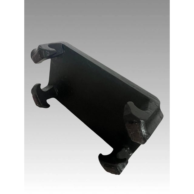 1980's Chinese Carved Wood Rectangular Display Stand With Ebony Black Finish 3"x5" For Sale - Image 4 of 4