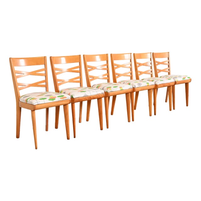 Heywood Wakefield Mid-Century Modern Solid Maple Dining Chairs, Set of Six For Sale