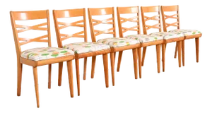 Heywood Wakefield Mid-Century Modern Solid Maple Dining Chairs, Set of Six