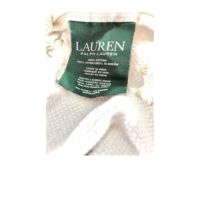 Lauren Ralph Lauren Vintage Ralph Lauren Throw Pillow Cover Stitch Stripes Off White For Sale - Image 4 of 12