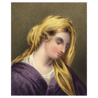 Portrait of a Lady in a Head Shawl, 1830, Watercolour Painting For Sale