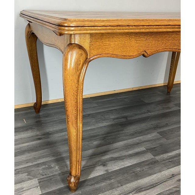 Dining Table Vintage French Louis Xvi Carved Oak Extendable Table Lot 4582 For Sale - Image 6 of 13