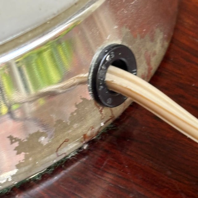 1960s White & Chrome Ginger Jar Table Lamps — A Pair For Sale - Image 15 of 17