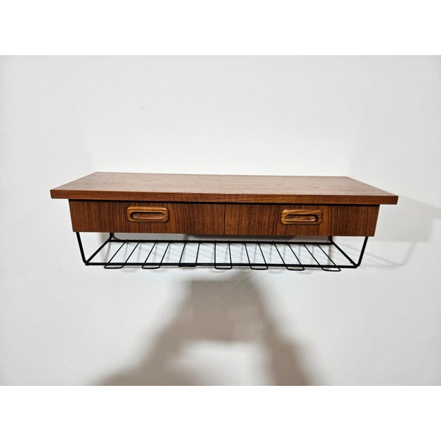 Wood Teak Wall Console, 1960s For Sale - Image 7 of 14