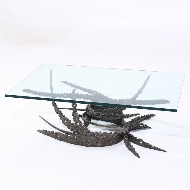 Daniel Gluck Mid Century Bronze Brutalist Swirl Coffee Table For Sale In Chicago - Image 6 of 10