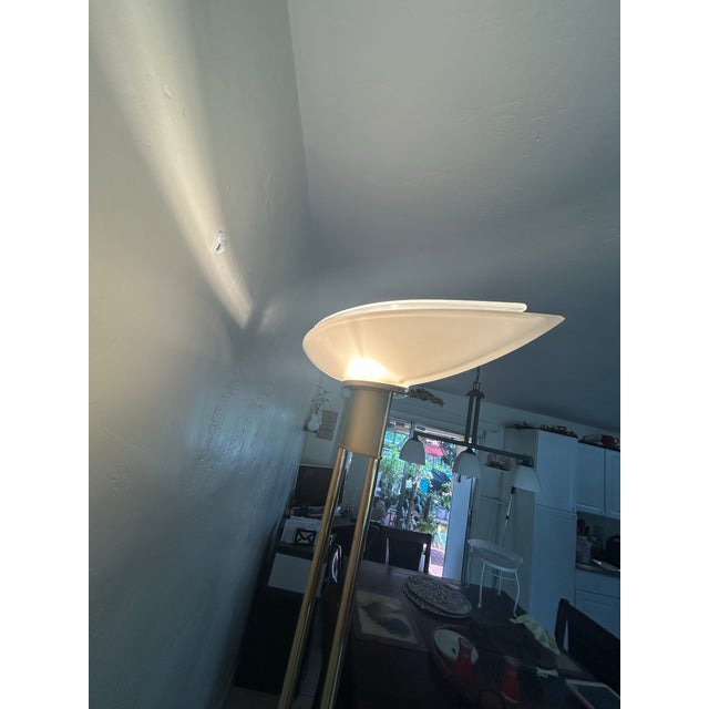 Vintage Holtkötter Leuchten 2517/1 *P1 Torchiere Floor Lamp - Brass & Venetian Glass For Sale In West Palm - Image 6 of 7