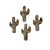 Rustic Vintage Silver-Tone Saguaro Cactus Napkin Rings, Set of Four For Sale - Image 3 of 4