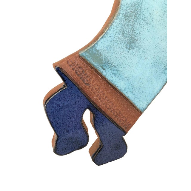 Rustic Kokopelli Enameled Southwestern Pottery 11.25" Wall Accent Decor For Sale - Image 3 of 4