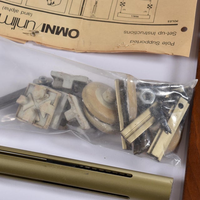 George Nelson Mid-Century Modern Tension Pole Omni Wall Unit Emerald Gold For Sale - Image 14 of 17