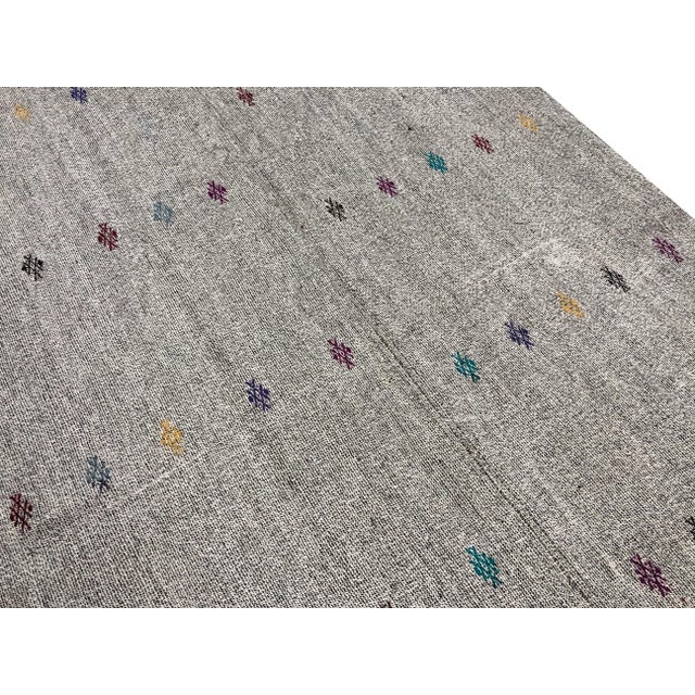 Turkish Handmade Organic Area Kilim Rug - 5′9″ × 8′10″ For Sale - Image 6 of 7