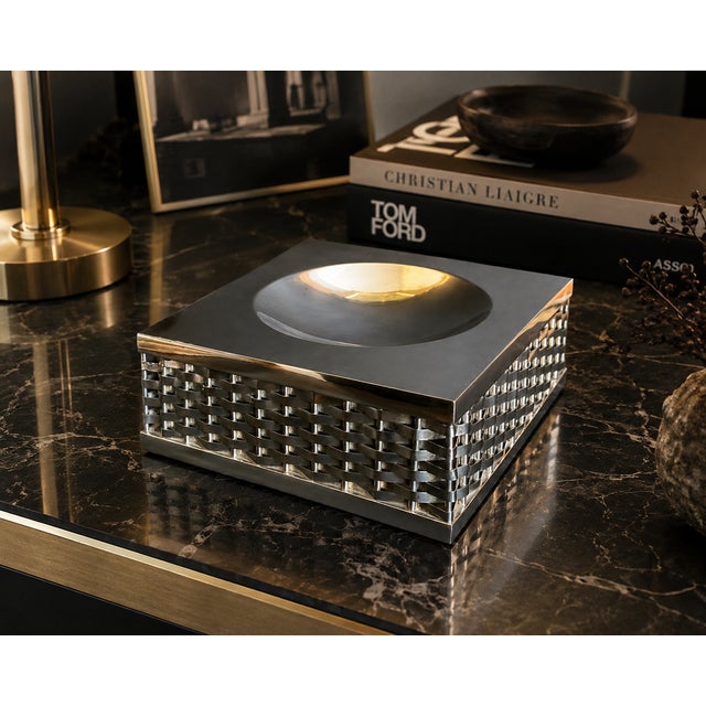 Metal Sculptural Handcrafted Ashtray by Tommaso Barbi, Italy, 1970s For Sale - Image 7 of 7