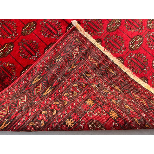 Vintage Afghan Ersari Turkmen Bokhara Gallery Rug - 8'4" X 4'3" For Sale - Image 10 of 13