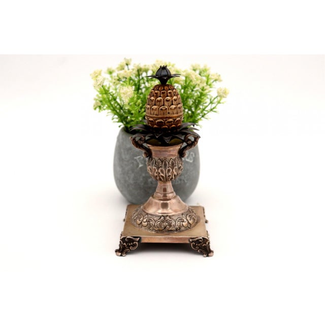 Silver Silver Pineapple-Shaped Toothpick Holder For Sale - Image 8 of 8