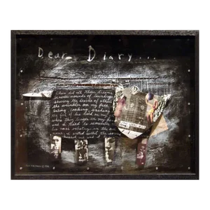 1990s "Dear Diary" Ben Kikuyama Hand Signed Cow Collage, Framed