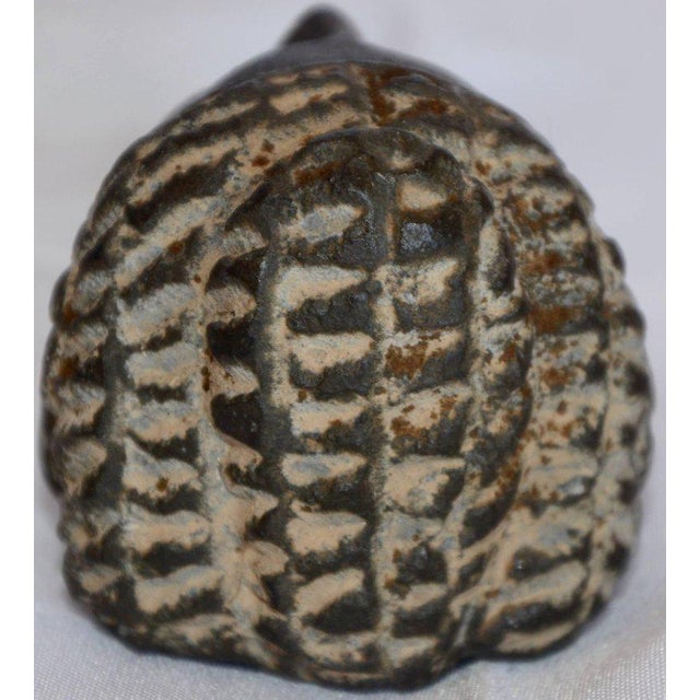 This is a very detailed antique stone Buddha head sculpture. This sculpture originates from Southeast Asia, circa early...