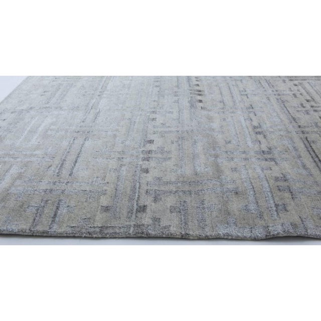 Contemporary Terra Blue Hand Knotted in Natural Wool Rug by Doris Leslie Blau For Sale - Image 4 of 6