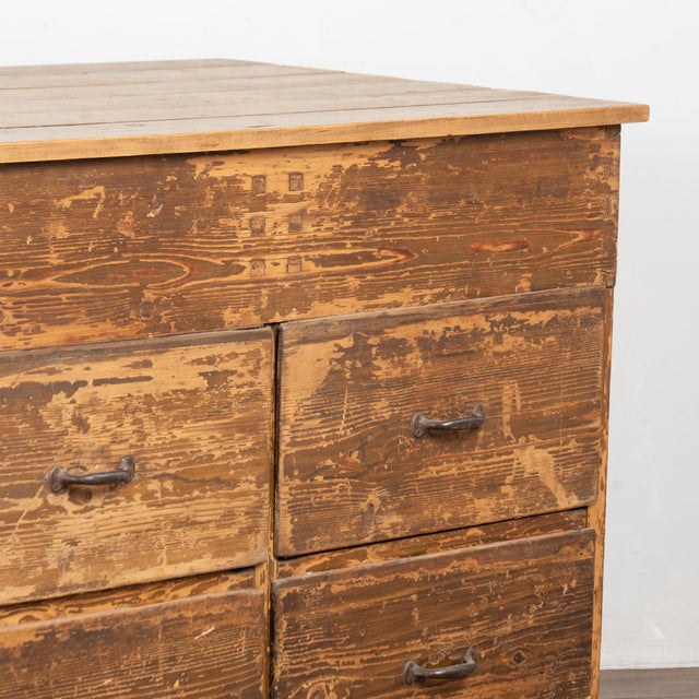 Early 20th Century Hungarian Pine Apothecary Counter With Eight Drawers For Sale - Image 9 of 13
