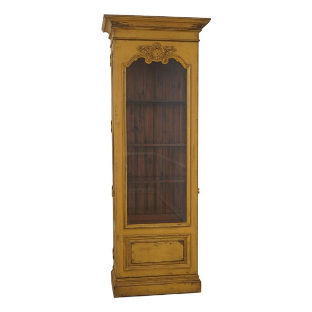 Habersham Painted Distressed Finish Country French Display Cabinet For Sale