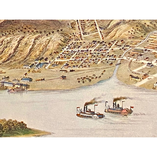 Mid 20th Century 1869 Bird's-Eye View Map of Hannibal, Missouri Reproduction For Sale - Image 5 of 11