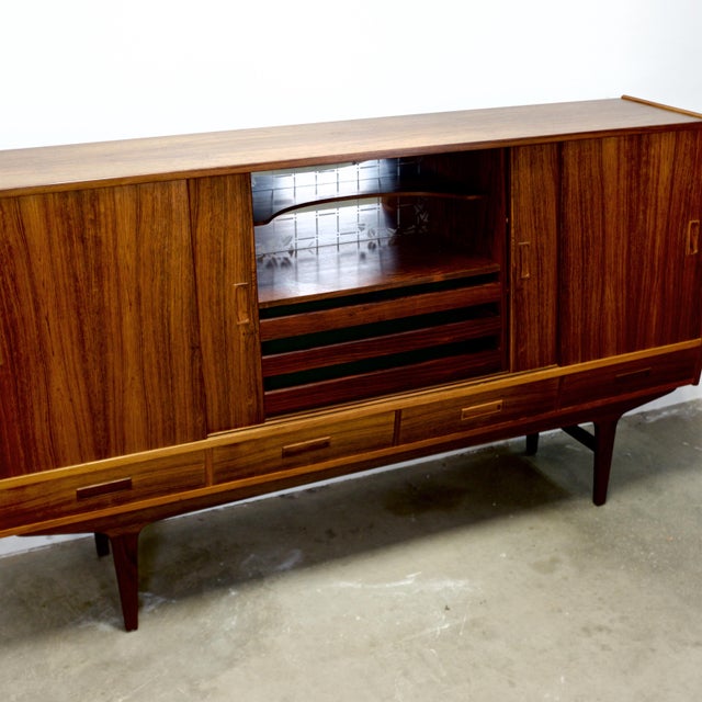 Westergaard Møbelfabrik Danish Rosewood Highboard / Tall Sideboard Designed by Børge Seindal For Sale - Image 18 of 18