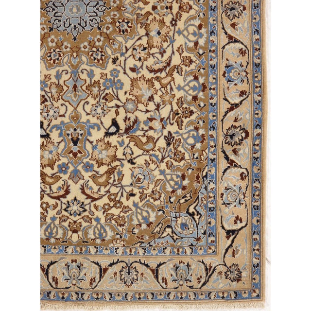 Traditional Vintage Hand-Knotted Persian Nain Rug 4' X 6' For Sale - Image 3 of 5