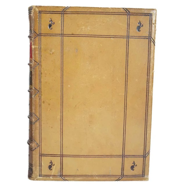 DETAILS Two Victorian period antique, leather bound books. With marbled end papers. With decorative armorial bookplate...