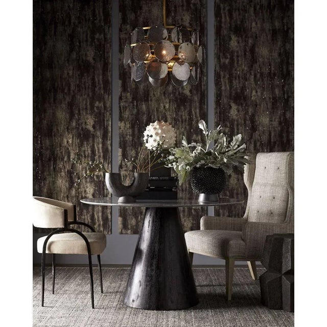 Industrial Arteriors Home Bahati Chair, Black/Linen For Sale - Image 3 of 9