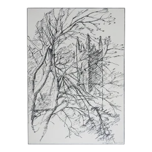 1927 Tree and Cathedral Drawing