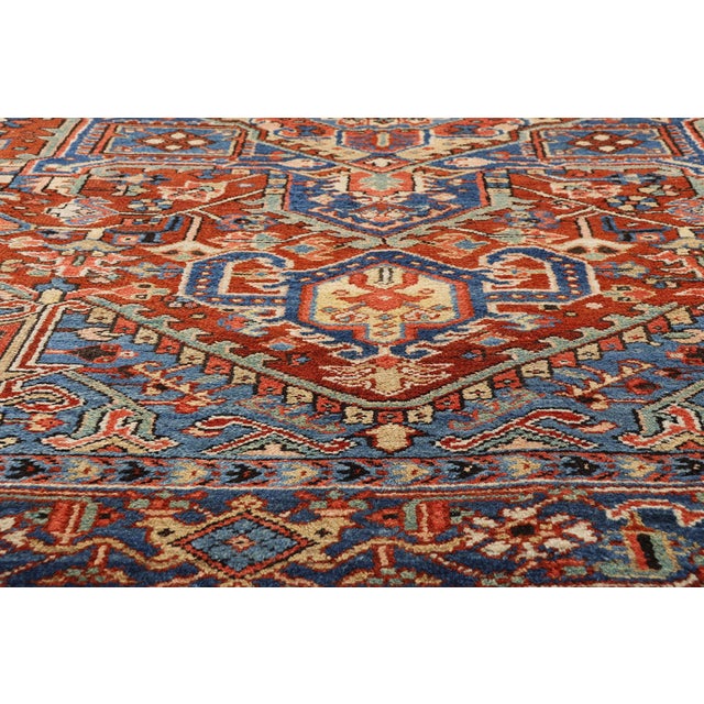 Early 20th Century Antique Persian Heriz Rug, 07'06 X 09'09 For Sale - Image 5 of 10
