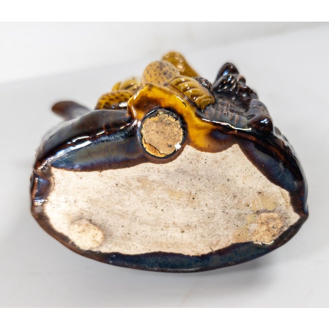 Mustard 20th Century Chinese Yellow and Brown Monkey Teapot For Sale - Image 8 of 9