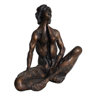 Agenore Fabbri, Seated Female Nude, 1980s, Bronze For Sale