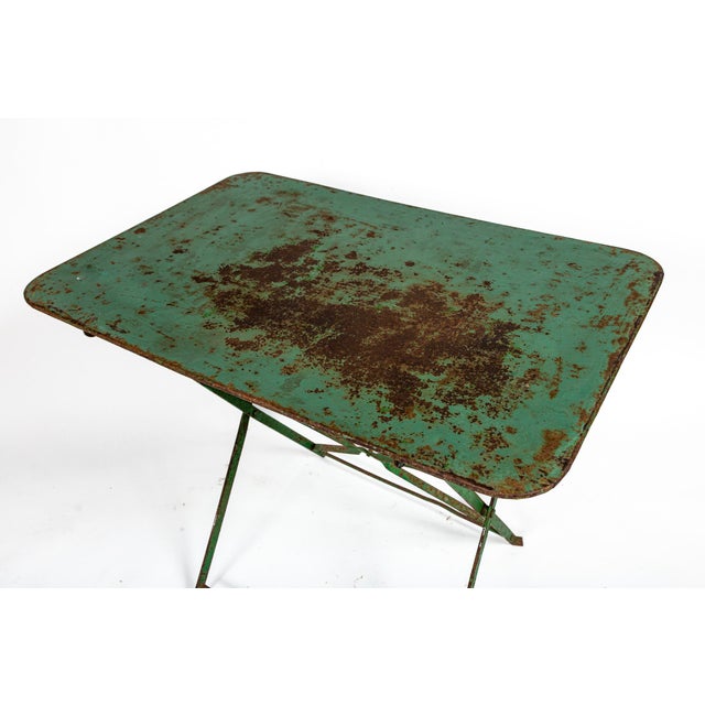 French Painted Wrought Iron Folding Garden Table, Circa 1920's For Sale In New York - Image 6 of 7