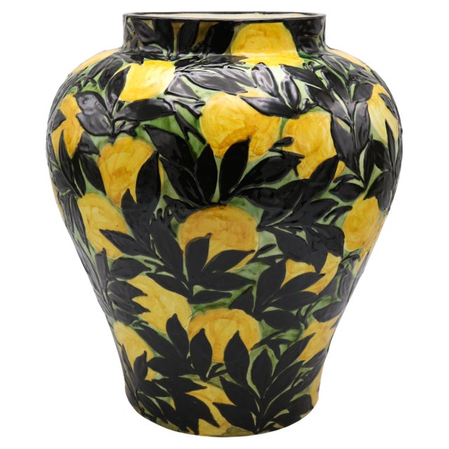 Ceramic Lemons Art Deco Period Ceramic Vase Max Laeuger Germany 1921 For Sale - Image 7 of 18