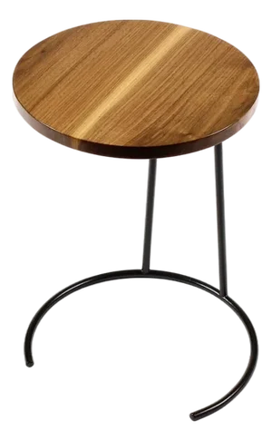 Mid Century Vintage Attributed to Jens Risom Stacking Side Table Model #T-710 — Walnut + Iron