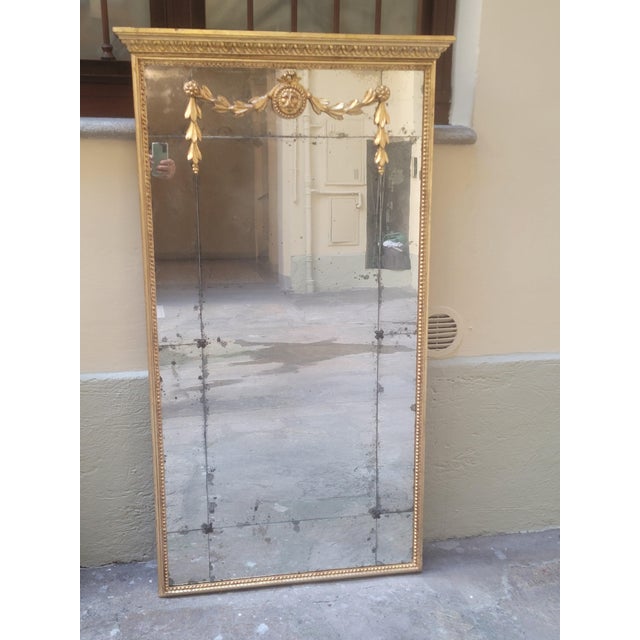 Gold Louis XVI Style Mirror in Carved Wood, 1890s For Sale - Image 8 of 11