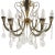 Chandelier neoclassical style brass silvered and gilded early 900 with crystal swarovski up to 250v (europe/uk...