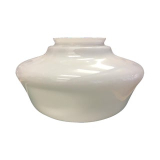 Vintage Milk Glass Globe Schoolhouse Pendant - S/4 For Sale